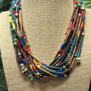 Chico's Multistrand Colorful Beaded Necklace
